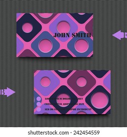 Business card template with abstract background. Eps10 Vector illustration