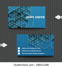 Business card template with abstract background. Eps10 Vector illustration