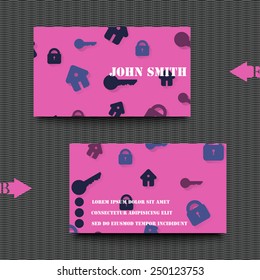 Business card template with abstract background. Eps10 Vector illustration
