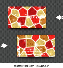 Business card template with abstract background. Eps10 Vector illustration