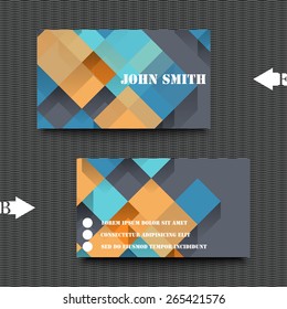 Business card template with abstract background. Eps10 Vector illustration