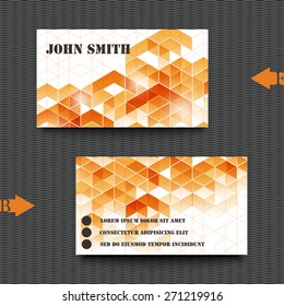 Business card template with abstract background. Eps10 Vector illustration