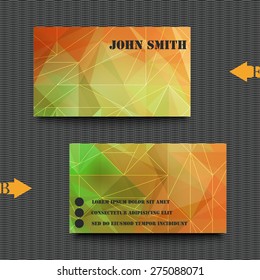 Business card template with abstract background. Eps10 Vector illustration