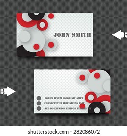 Business card template with abstract background. Eps10 Vector illustration