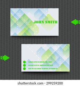 Business card template with abstract background. Eps10 Vector illustration