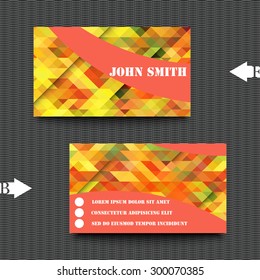 Business card template with abstract background. Eps10 Vector illustration