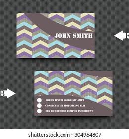 Business card template with abstract background. Eps10 Vector illustration