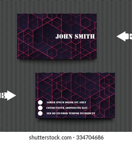 Business card template with abstract background. Eps 10 Vector illustration. 