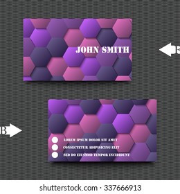Business card template with abstract background. Eps 10 Vector illustration. 