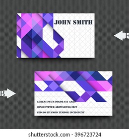  Business card template with abstract background. Eps 10 Vector illustration