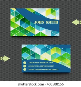 Business card template with abstract background. Eps10 Vector illustration