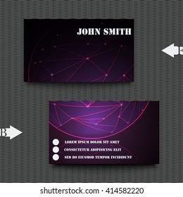 Business card template with abstract background. Eps10 Vector illustration