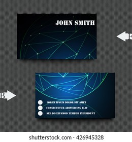 Business card template with abstract background. Eps10 Vector illustration
