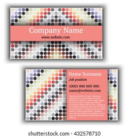 Business card template with abstract background. Colorful circles.