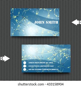 Business card template with abstract background. Eps10 Vector illustration