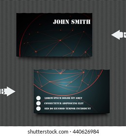 Business card template with abstract background. Eps10 Vector illustration
