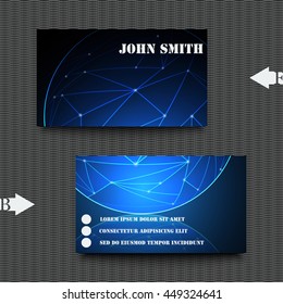Business card template with abstract background. Eps10 Vector illustration
