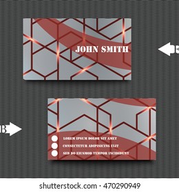 Business card template with abstract background. Eps10 Vector illustration