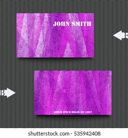 Business card template with abstract background. Eps10 Vector illustration
