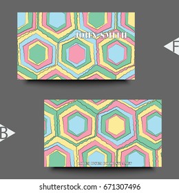 Business card template with abstract background. Eps10 Vector illustration