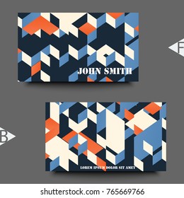 Business card template with abstract background. Eps10 Vector illustration