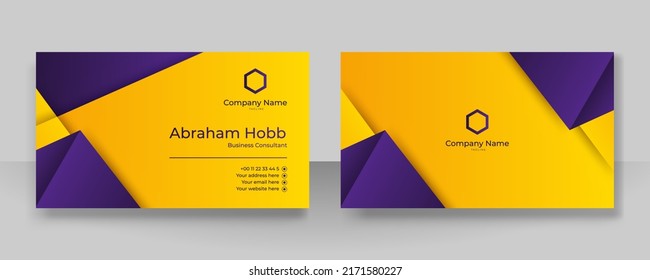 Business card template with abstract geometric element, vector background can be use for presentation design, banner, social media promotion