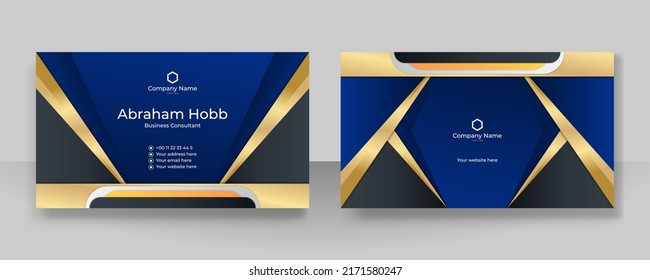 Business card template with abstract geometric element, vector background can be use for presentation design, banner, social media promotion