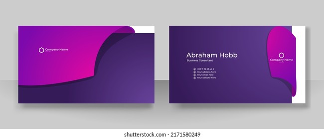 Business card template with abstract geometric element, vector background can be use for presentation design, banner, social media promotion