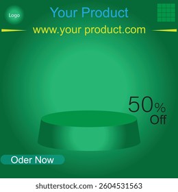 Business card template with abstract green squares background