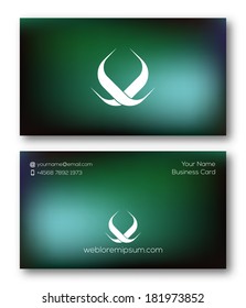 Business card template with abstract icon. Vector design.