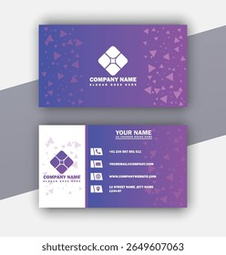 Business card template with abstract shapes.
