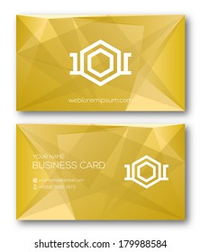 Business card template with abstract symbol. Vector design.