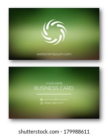 Business card template with abstract symbol. Vector design.