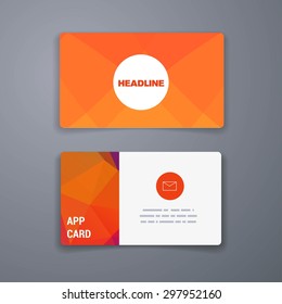 Business card template. Abstract Vector Template Layout Design for Flyer, Placard, Brochure or Booklet. Mobile, Technology and Infographic Concept. UI template. Web UI app design.