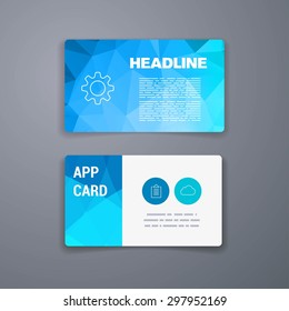 Business card template. Abstract Vector Template Layout Design for Flyer, Placard, Brochure or Booklet. Mobile, Technology and Infographic Concept. UI template. Web UI app design.