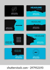 Business card template. Abstract Vector Template Layout Design for Flyer, Placard, Brochure or Booklet. Mobile, Technology and Infographic Concept. UI template. Web UI app design.