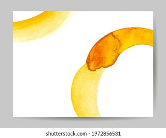 Business card template with abstract watercolor element. Hand drawn vector illustration.