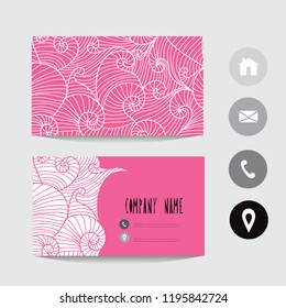 Business card template with  abstract waves, design element. Can be used also for greeting cards, banners, invitations, flyers, posters. Editable