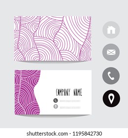 Business card template with  abstract waves, design element. Can be used also for greeting cards, banners, invitations, flyers, posters. Editable