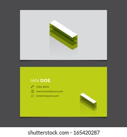 Business card template with alphabet letter I.