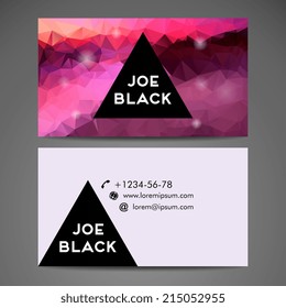 Business card template with background pattern