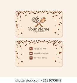 Business Card Template For Bakery, Confectionery, Pastry Shop.