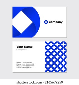 Business card template. Banner design template. Identity. Blue geometric shapes pattern