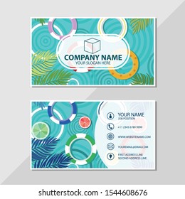 Business card template beach summer vacation vector illustration design