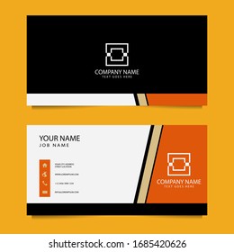 Business Card Template with Black and White Background. Vector illustration