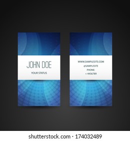 Plantilla de tarjeta de visita con fondo azul