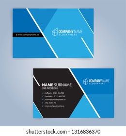 Business card template. Blue and black, Illustration Vector10