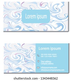Business card template, blue pattern vector design editable