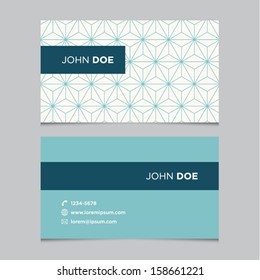 Business card template, blue pattern vector design editable