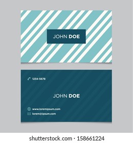 Business card template, blue pattern vector design editable